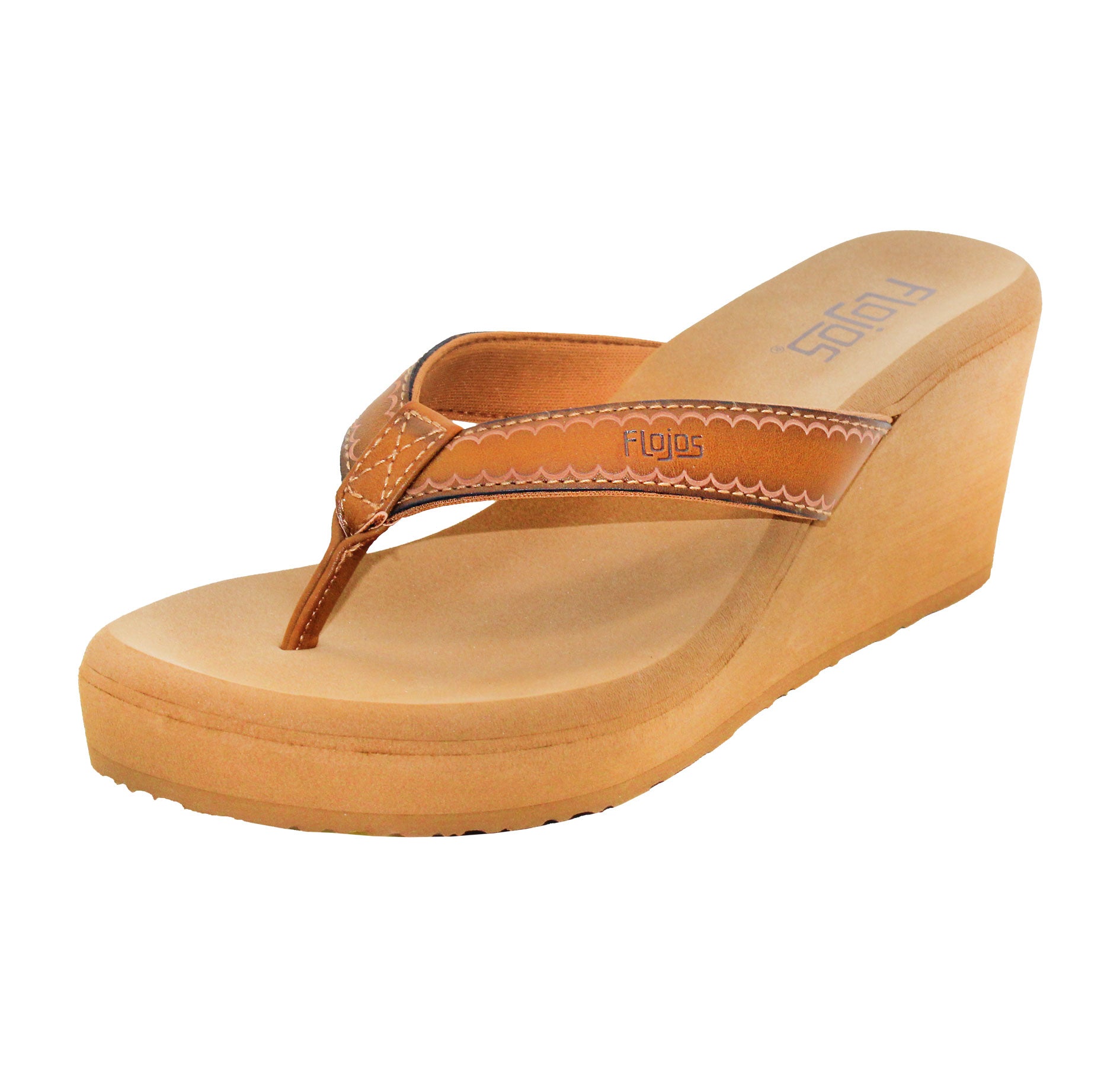 Tan wedge flip flops shop